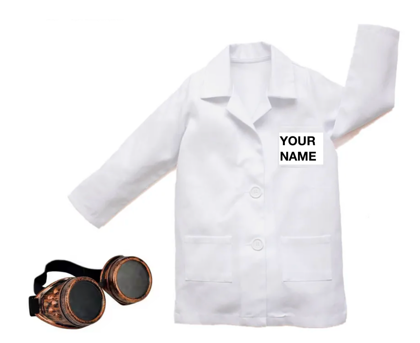 Personalised Lab coat and Goggle combo